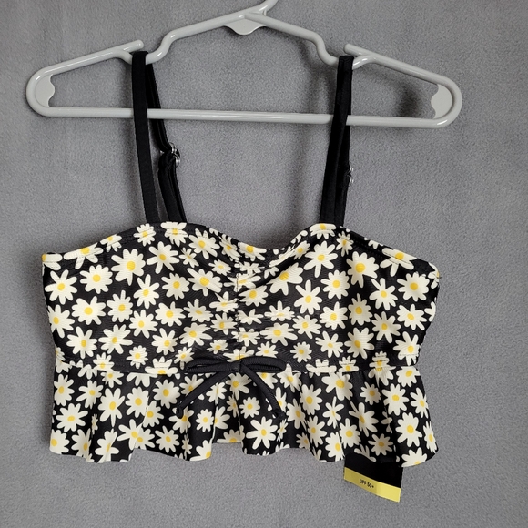 Art Class Girls Floral Ruffle Swimsuit Top Midkini Top Size Small (6/6X) - Picture 2 of 5